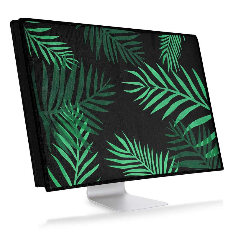 kwmobile Computer Monitor Cover Compatible with 24-26" Monitor - Palm Leaves Green/Dark Green/Black Palm Leaves 07-80-01