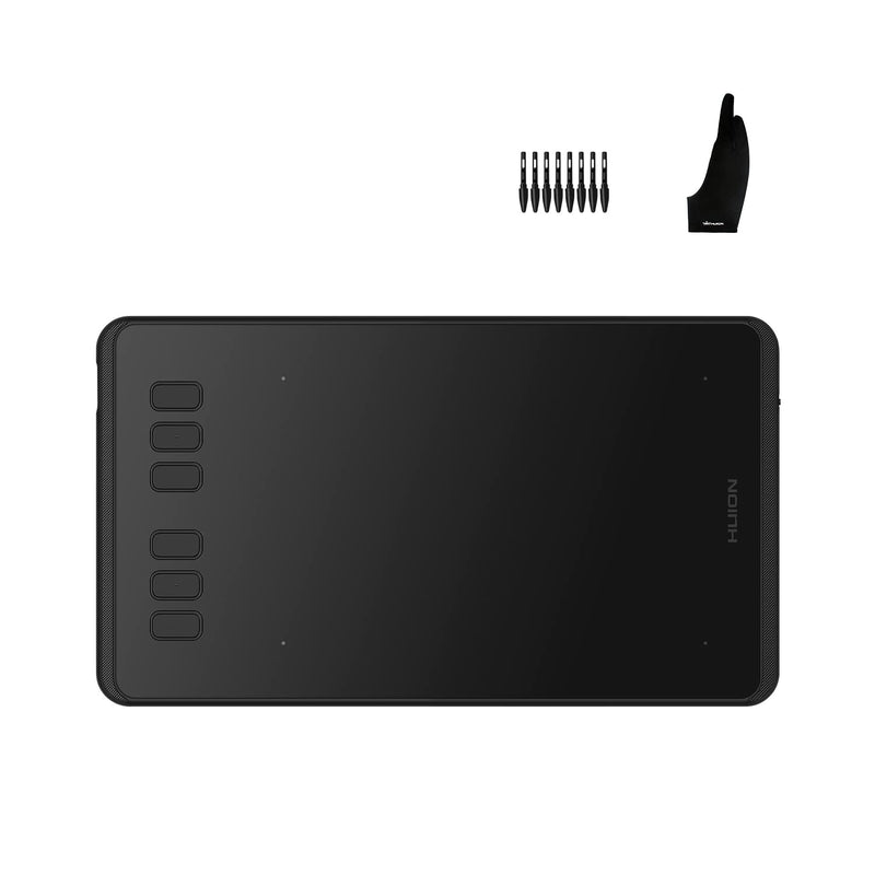 Huion Inspiroy H640P Drawing Tablet Bundle with Artist Drawing Glove for Digital Art, Paint, Design