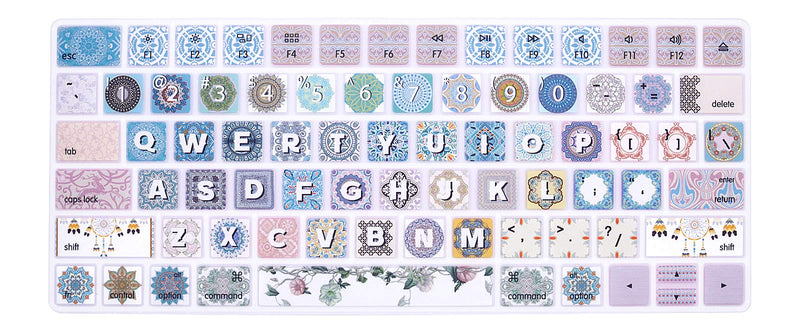 WYGCH Keyboard Cover Skin for iMac Magic Wireless Keyboard MLA22LL/ A (Model: A1644), Silicone Skin Protector with Pattern & Big Letter Design, US Layout, Bohemian B-Bohemian