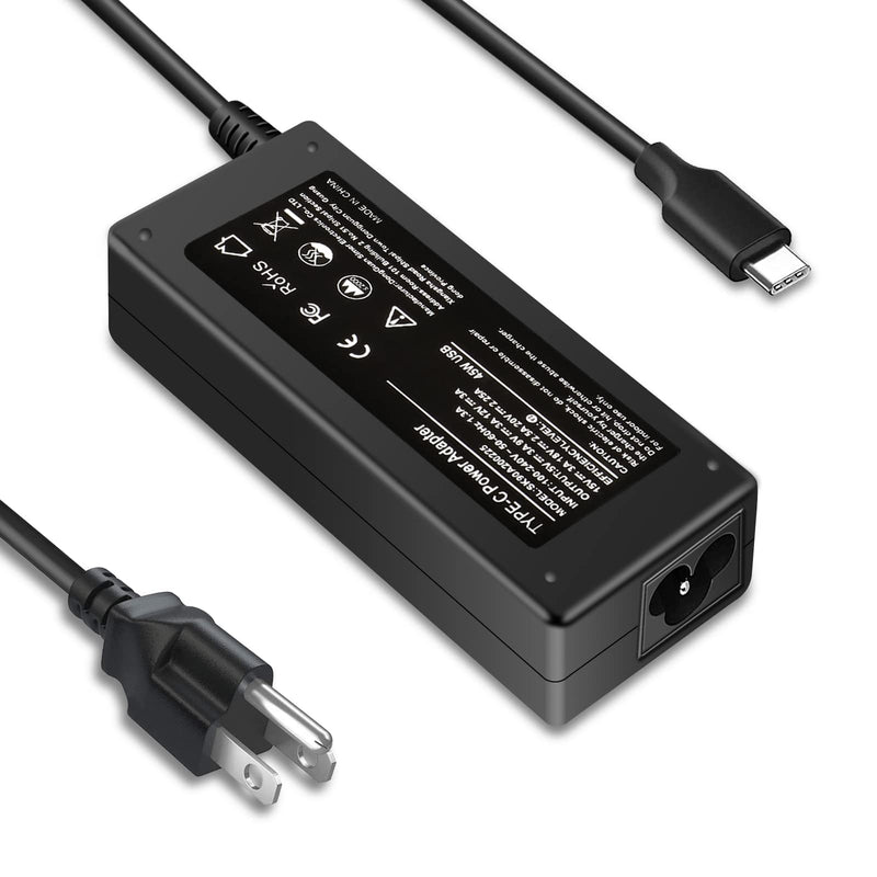 45W Type C USB C Charger Adapter for HP Chromebook X360 14-CA000 11-ae000 14-ca051wm 14-ca052wm 14-ca091wm ca061dx,11-ae051wm 11-ae001tu 11-ae027nr;12-c012dx 918337-001 844205-850 28769-001 SK90A200225