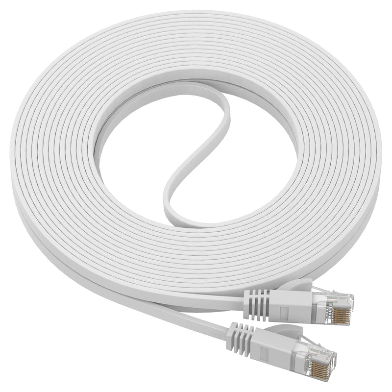 [AUSTRALIA] - UCC Cat 6 Ethernet Cable, Flat 35 Feet LAN, UTP Cat 6, RJ45, Network Cord, Patch, Internet Cable - 35 ft - White 35ft Cat 6 White Flat 
