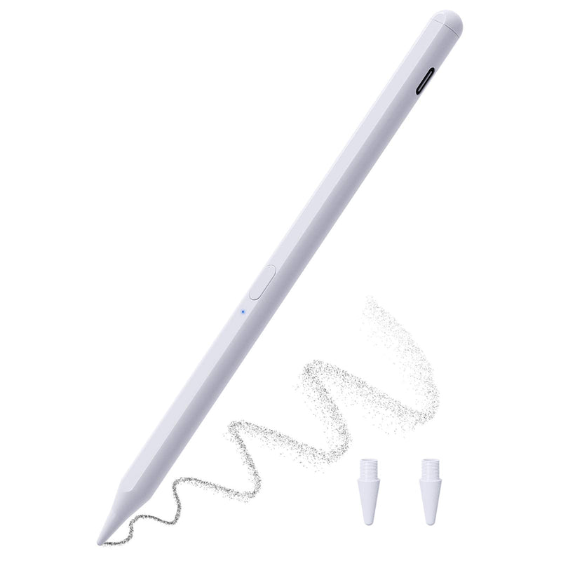 MoKo Stylus Pen for iPad with Palm Rejection, iPad Pencil for 2018-2022 Apple iPad 9th 8th 7th 6th Generation iPad Air 5th 4th 3rd Gen iPad Pro 11-12.9 Inch iPad Mini 6th 5th Gen, Tilt& Magnetic,White White