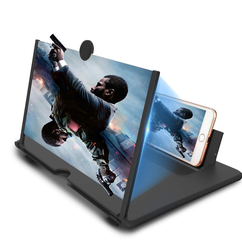 14 inch Screen Magnifier for Cell Phone 3D Magnifier Screen Enlarger for Movies,Videos,Reading,Gaming-Screen Amplifie with Foldable Phone Stand Holder.Compatible with All Smartphones -Black Black