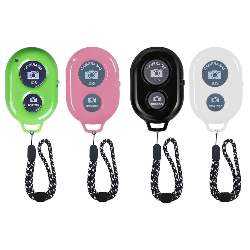 Wireless Camera Shutter Remote Control for Smart Phones- Compatible with iOS/Android (Pink+Green+White+Black) Pink+Green+White+Black
