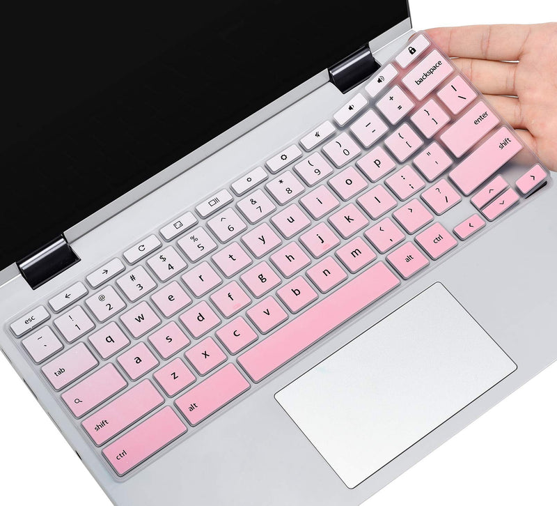 Keyboard Cover Skin for Lenovo Chromebook C330 C340 2-in-1 11.6 / Lenovo 100E 300E 500E Chromebook 11.6 / Lenovo Chromebook N20 N21 N22 N23 11.6 / Lenovo Flex 11 Chromebook 11.6" Skin, Ombre Pink