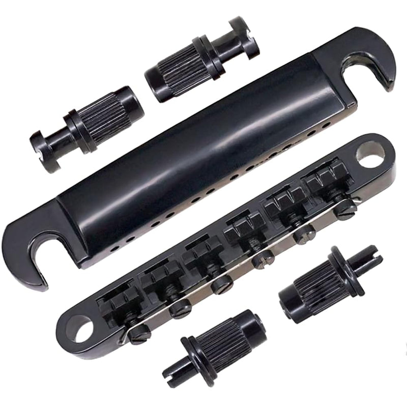 [AUSTRALIA] - JDMoon 12 String Saddle Bridge ABR-1 Tune-o-matic Bridge Tailpiece For Les Paul Guitar Parts (black) black 