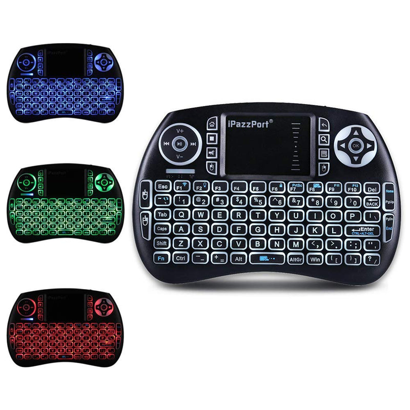(2021 Upgraded) iPazzPort Mini Bluetooth Keyboard with Touchpad, Handheld Backlit Mini Wireless Keyboard Remote with 2.4G USB Dongle for Fire TV Stick/Smart TV/Google/Android TV Box KP-21SM