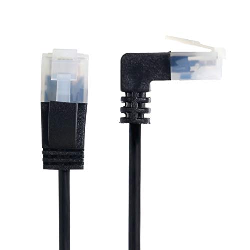 [AUSTRALIA] - Cablecc Ultra Slim Cat6 Ethernet Cable RJ45 Up Angled to Straight UTP Network Cable Patch Cord 90 Degree Cat6a LAN for Laptop Router TV Box 2M 200cm 