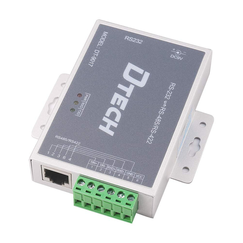 DTECH Bi-Directional Active RS232 to RS485 RS422 Serial Converter with Surge Protection 600W 15KV ESD DB9 to RJ45 Phoenix Contacts Adapter Power Supply TX RX LEDs for Long Haul Data Communication