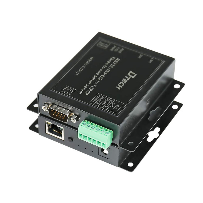 DTECH Serial to Ethernet Converter Adapter RS232 RS422 RS485 to TCP IP Device Server Supports DHCP DNS Modbus RTU/TCP 10/100M Power Over Ethernet POE