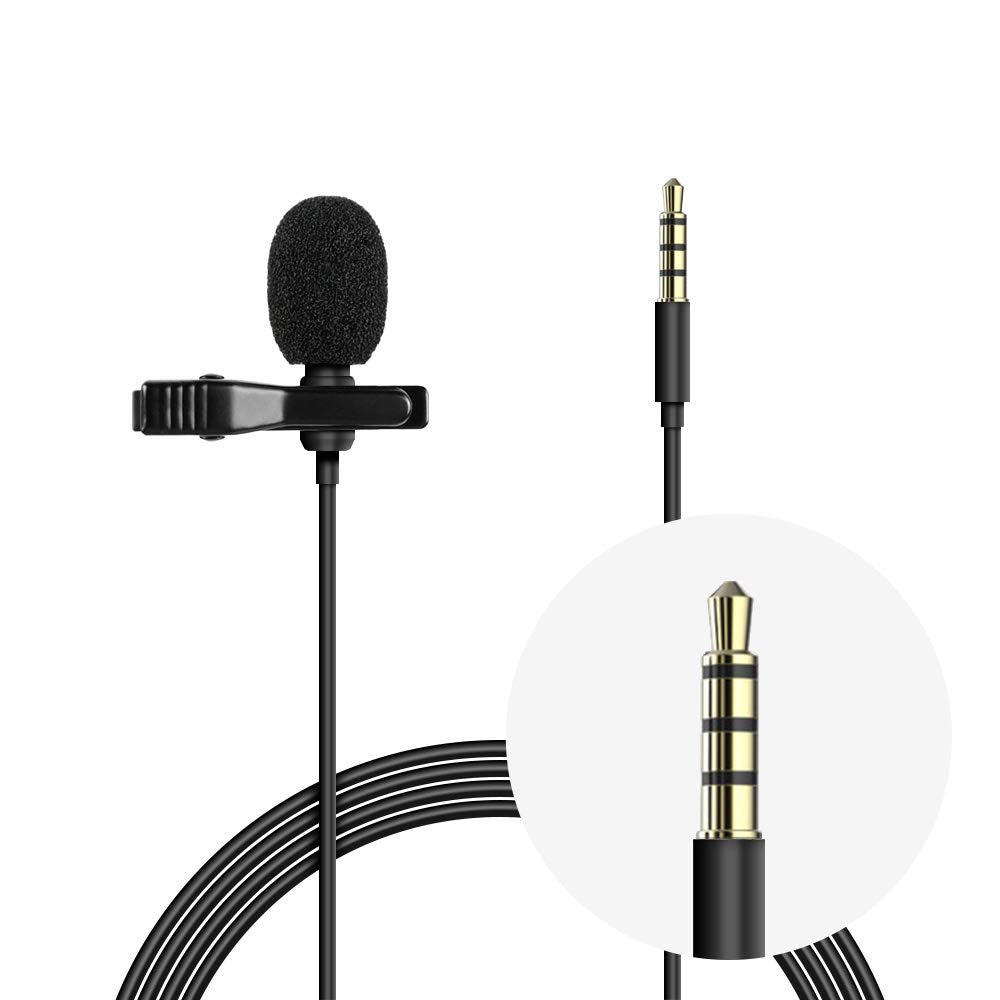 Lavalier Microphone - Easy Clip on Microphone - Lapel Microphone - omnidirectional Microphone for iPhone - Tiny Microphone with Clip - lav mic - Lapel mic - Microphone lavalier… 3.5 mm AUX