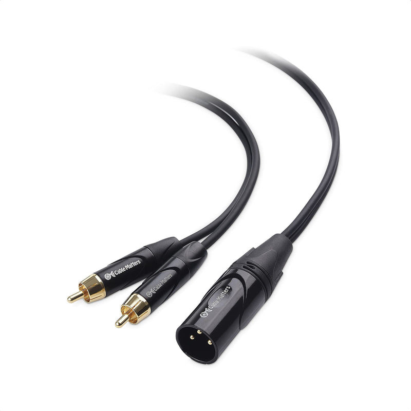 Cable Matters Dual RCA to XLR Stereo Audio Splitter Cable 10 ft / 3m (XLR to Dual RCA Splitter Adapter) in Black 10 Feet