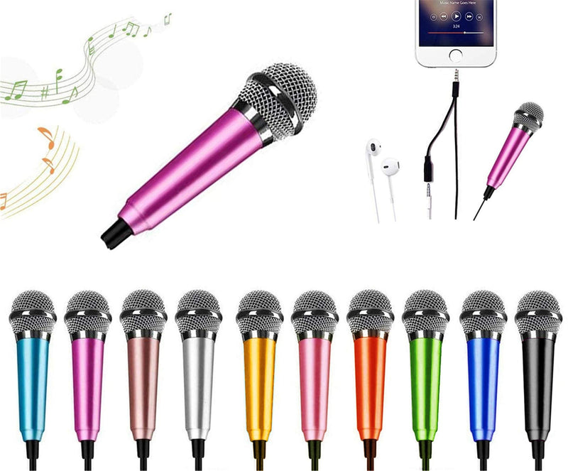 [AUSTRALIA] - Mini Microphone,Portable Vocal Tiny Microphone, Asmr Microphone ,Phone Microphone, Mini Karaoke Microphone for Voice Recording Chatting And Singing On Iphone,Android,Laptop Notebook（Pink purple） Rose purple 