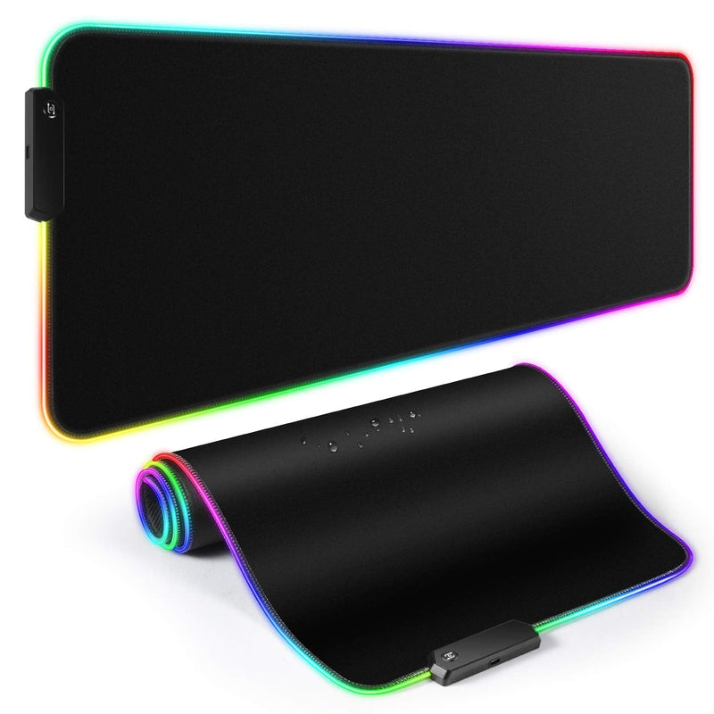 YXLILI Mouse Pad Gaming Large Mouse Pads for Keyboard and Mouse Extended RGB Mouse Mat, 12 Lighting Modes, Waterproof, Non-Slip Rubber Base XXL Mousepads for Desk Computer PC Laptop-31.5 X 12inches X-Large
