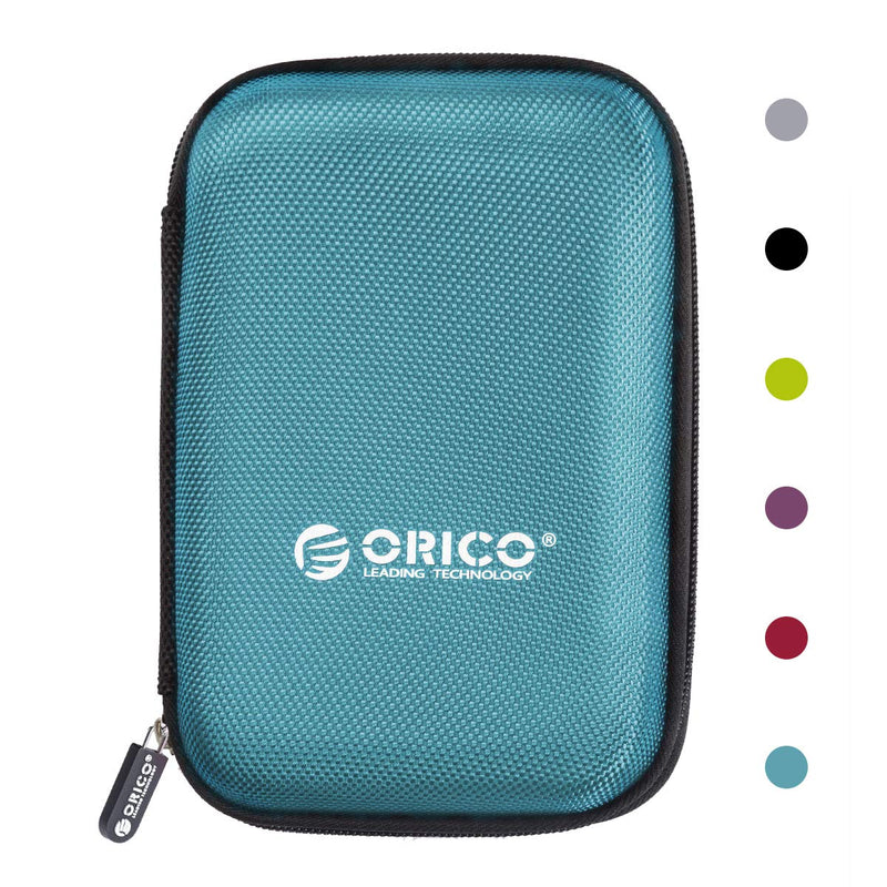 ORICO Hard Drive Case 2.5 inch External Drive Storage Carrying Bag Waterproof Shockproof with Inner Size 5.5x3.5x1.0inch for Organizing HDD and Electronic Accessories, Blue(PHD-25)
