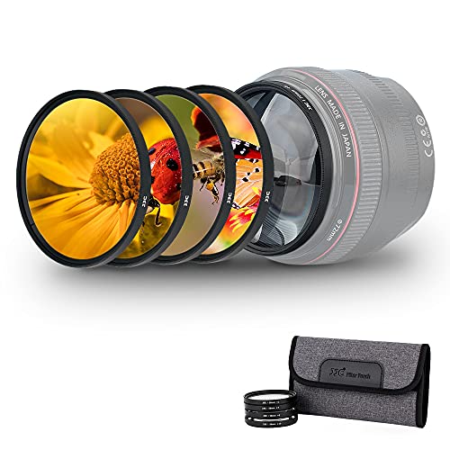 JJC 58mm Macro Close-Up Filter Set (+2 +4 +8 +10) with Lens Filter Pouch