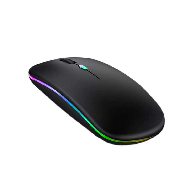 S & E TEACHER'S EDITION LED Wireless Mouse, Matte Black, Slim Rechargeable Wireless Silent Mouse, 2.4G Portable USB Optical Wireless Computer Mice with USB Receiver. Wireless Mouse Silver Black