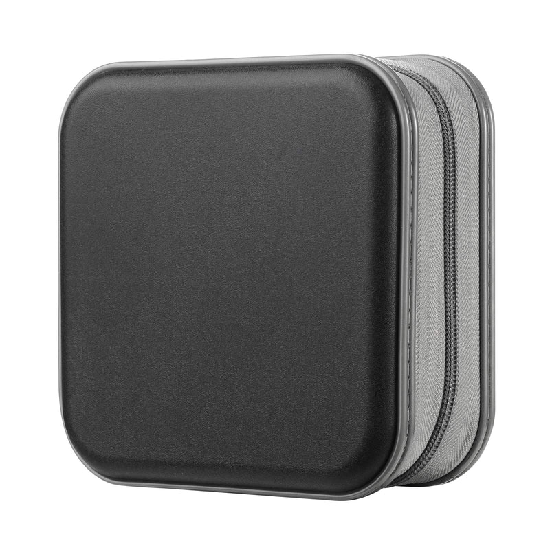 alavisxf xx CD Case, 48 Capacity Hard Plastic DVD Case Portable Zipper CD Case Holder Large Storage Disc Wallet Bag for Car Home Travel (Black, 48 Capacity) Black