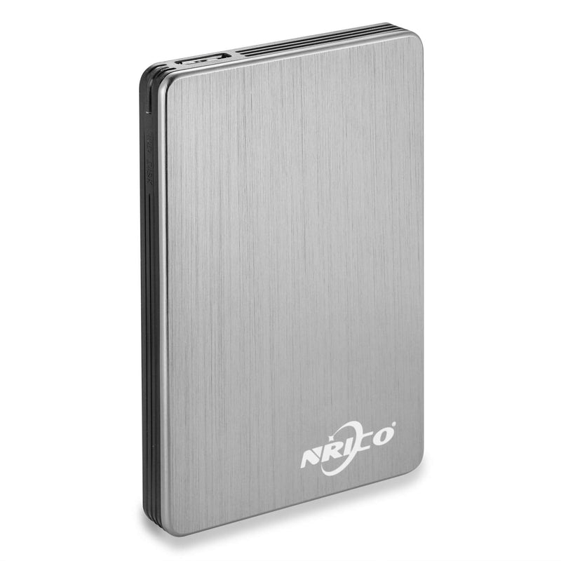 NRICO Portable External Hard Drive, USB 3.0, 2.5 Inch, (Grey, 500, GB) | Storage Compatible for PC, Mac, 500GB Grey