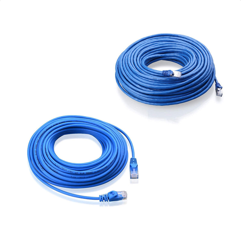 Cable Matters 100-Foot Snagless Long Cat6A (SSTP, SFTP) Shielded Ethernet Cable in Blue & 50-Foot Cat6 Ultra Thin Ethernet Cable