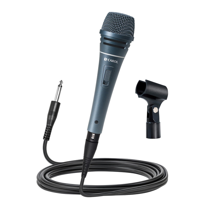 CAROL Sigma-plus2 XLR Wired Vocal Microphone – Dynamic Supercardioid Mic with Dual Shock Mount Tech for Singing, Rock & Metal Band Performances, Includes Mic Clip, 14.8ft XLR Cable & On/Off Switch Σ-plus 2