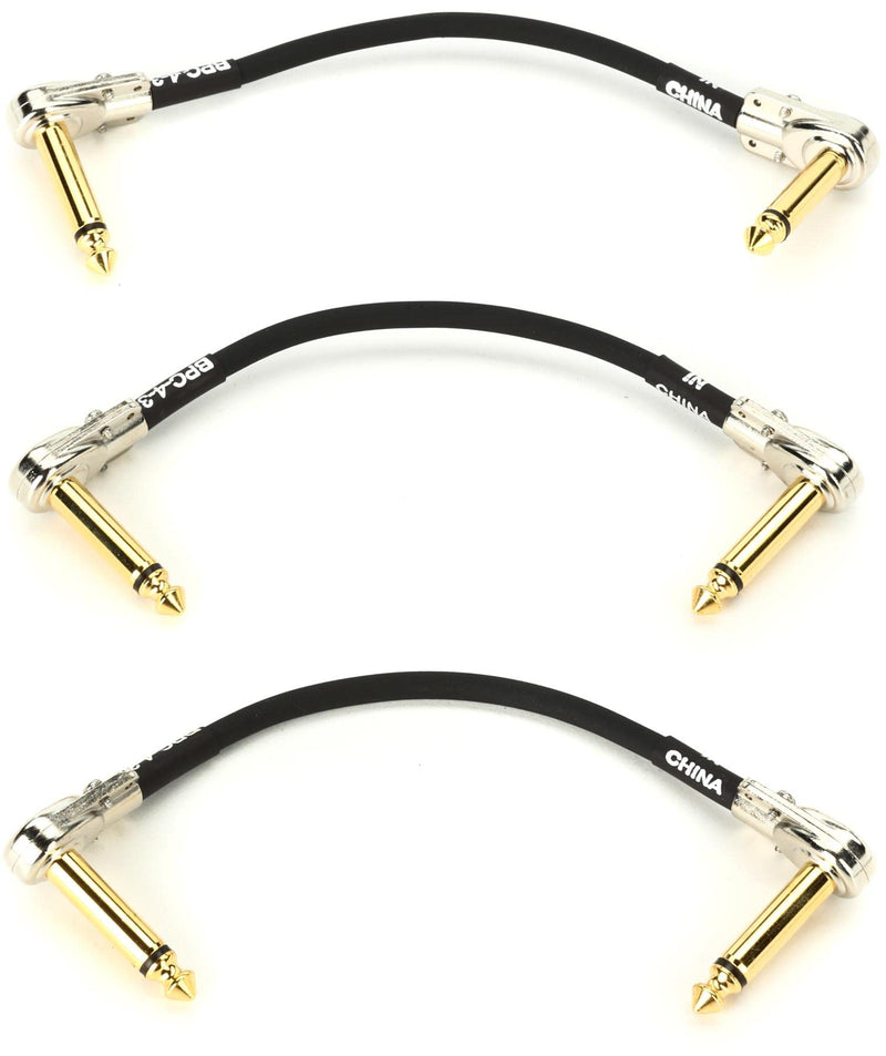 [AUSTRALIA] - BOSS BPC-4-3 Stage And Studio Patch Cable, Auxiliary - 4 Inches (3 Pack) 4 inches (3 Pack) 