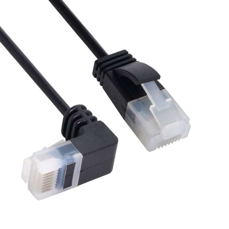 [AUSTRALIA] - xiwai Ultra Slim Cat6 Ethernet Cable RJ45 Down Angled to Straight UTP Network Cable Patch Cord 90 Degree Cat6a LAN for Laptop Router TV Box (3.0m) 3.0M 