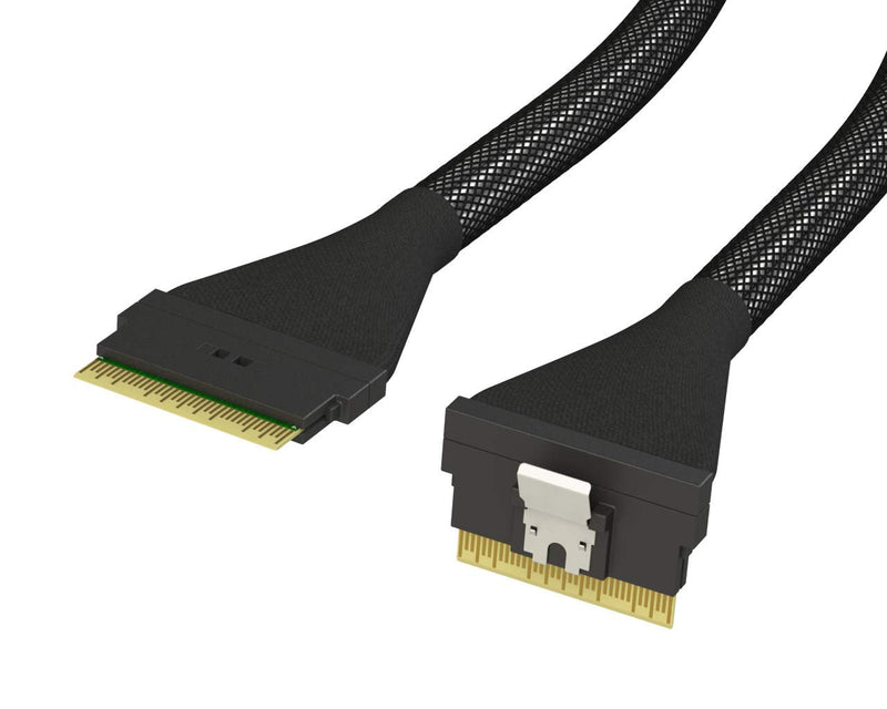 LINKUP Slim SAS SFF-8654 8i Cable | 24Gbps | 150cm SFF-8654 Slimline 8i PCIE 85Ohm Straight Up Cable