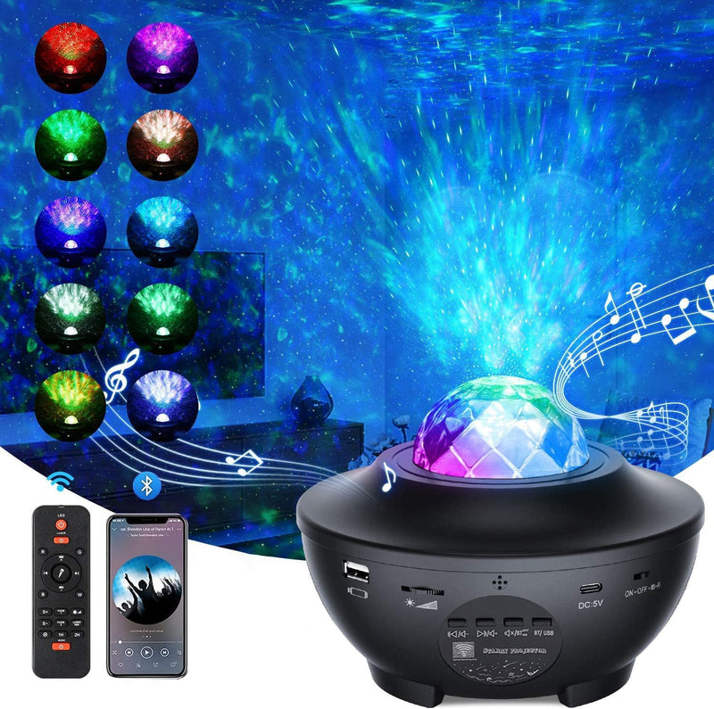 [AUSTRALIA] - Star Projector Night Light Projector with LED Nebula Cloud, Galaxy Starry Projector Light Build-in Bluetooth Stereo Music Speaker for Kids Adults Bedroom/Party/Birthday Gifts/Home Theatre 