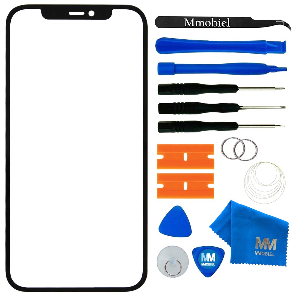 MMOBIEL Front Glass Repair Kit Compatible with iPhone 12/12 Pro - 6.1 inch - Lens Screen Replacement Repair Kit - Incl. Toolkit - Black iPhone 12 / 12 Pro iPhone 12 /12 Pro