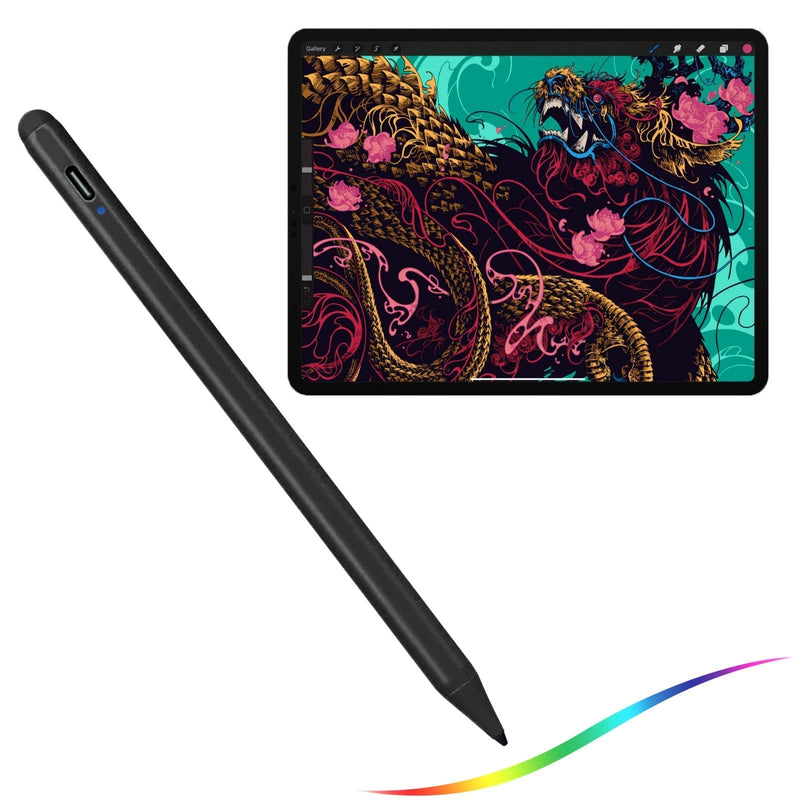 iPad Pro 12.9" 5th/4th Stylus Pencil,1.5mm Palm Rejection Replaceable Fine Tip Active Pen Compatible with Apple Pencil for iPad Pro 12.9-Inch 5th/4th Gen Stylus for Drawing Sketching Pen Black