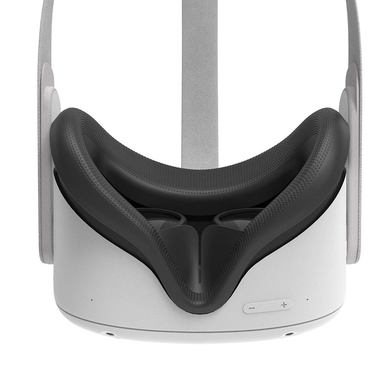 AMVR Face Cushion Pad Replacement for Oculus Quest 2, Silicone Face Cover for Quest 2 Headset, Sweatproof Washable Lightproof Anti-Leakage VR Face Plate Mask Accessories (Black, Only Cover) Black