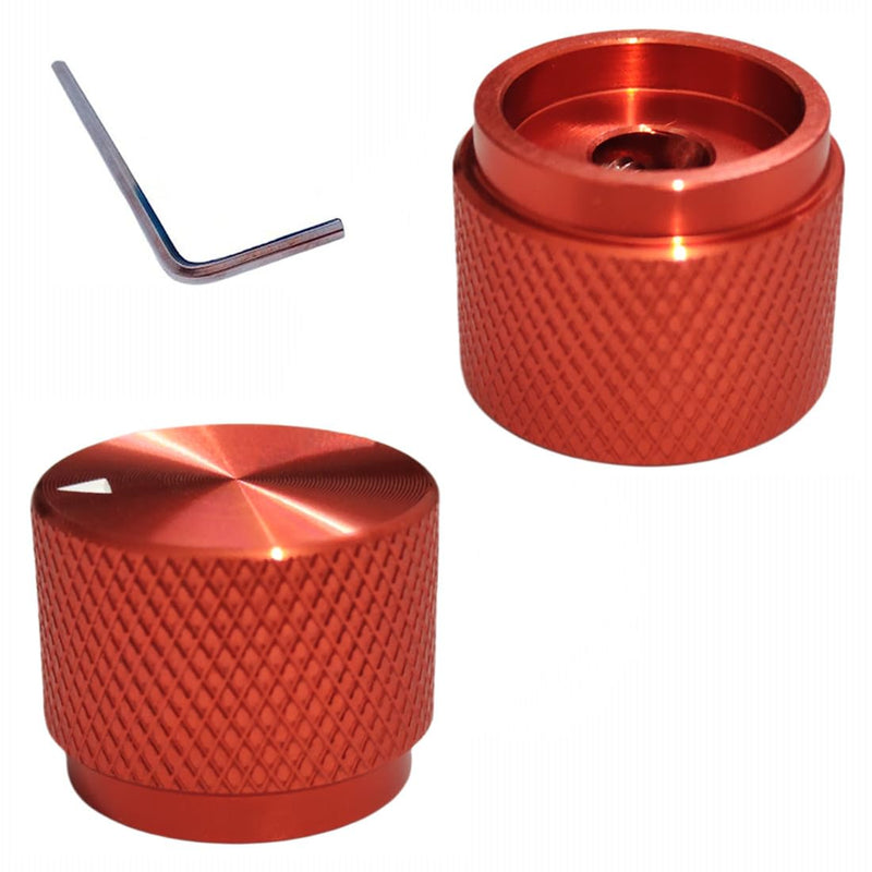 2 Pack Aluminum Rotary Electronic Control Potentiometer Knob,for 0.23'' Diameter Shaft, 0.79'' Dia, 0.61'' H, Guitar Knob, Audio knob, Volume Control Knob (Orange) Orange