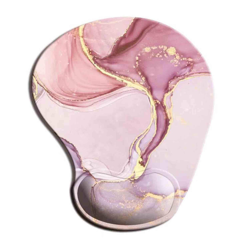 Dooke Ergonomic Mouse Pad with Wrist Support, Cute Mouse Pads with Non-Slip PU Base for Home Office Working Studying Easy Typing & Pain Relief Rose Gold Marble ‎Glitter Marble