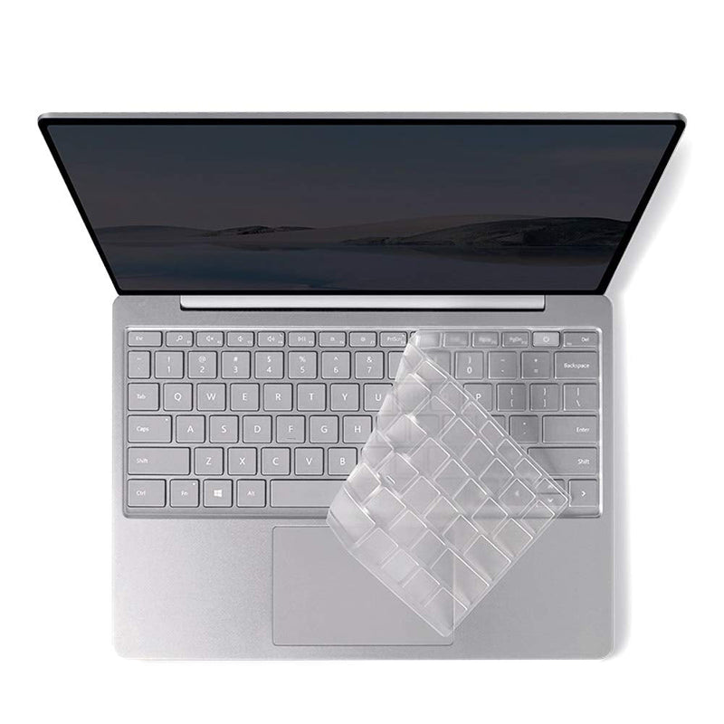 ProElife Keyboard Cover Skin for 2021 2020 Microsoft Surface Laptop Go 12.4" & 2022 Surface Laptop Go 2 12.4 inch with Fingerprint Power Button Ultra Thin TPU Keyboard Protector (Transparent) For Surface Laptop Go 12.4 inch