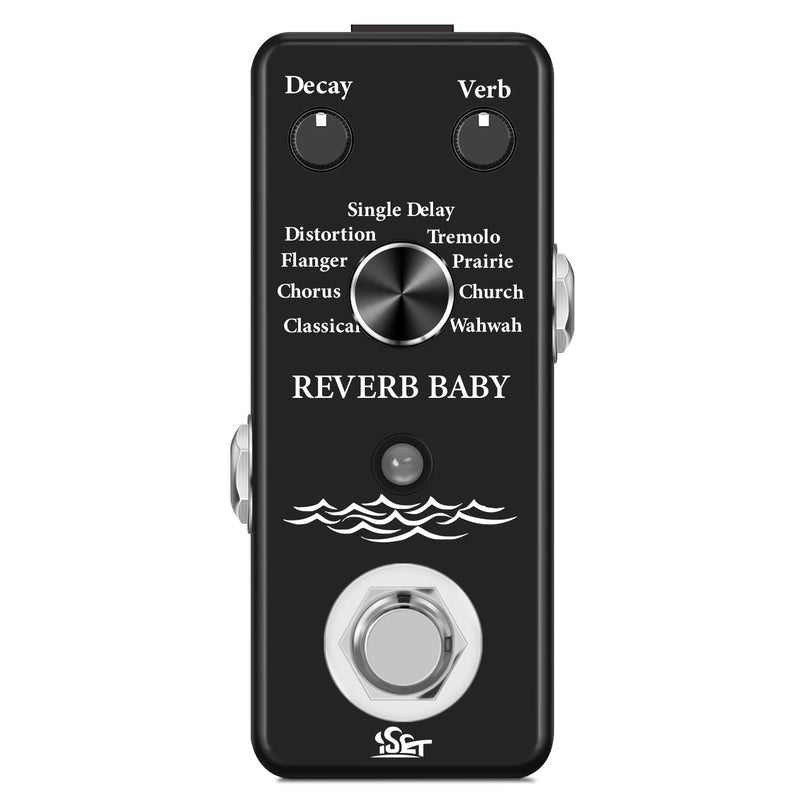 ISET Digital Reverb Guitar Pedal with 9 Modes Guitar Effect Pedal for Electric Guitar Bass True Bypass