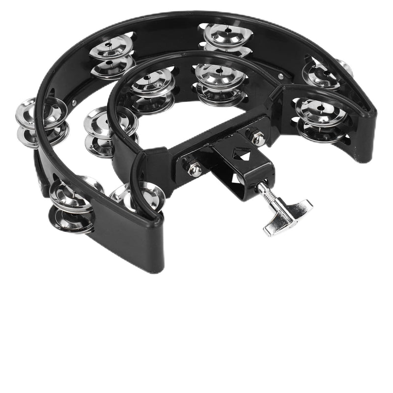 VGEBY Drum Set Hi Hat, Hi Hat Tambourine Drum Set Multifunctional Hand Bell Rattle Loose Double Row Bells Tambourine for for Mounted