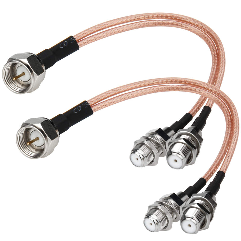 [AUSTRALIA] - F-Type RG6 Splitter Coax Cable, 2 Pack 75Ohm TV Antenna 3 Way Splitter Combiner RFAdapter F Male to F Dual Female RG316 Coaxial Cable 6inch 