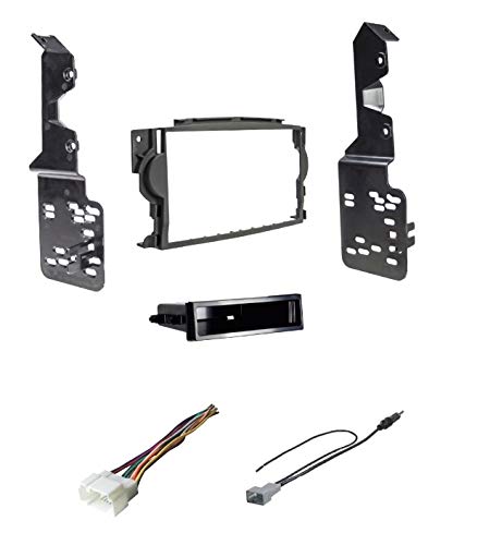 Car Stereo Dash Mount Kit Wire Harness and Antenna Adapter Combo to Install a Single or Double Din Size Aftermarket Radio for 2004 2005 2006 2007 2008 Acura TL