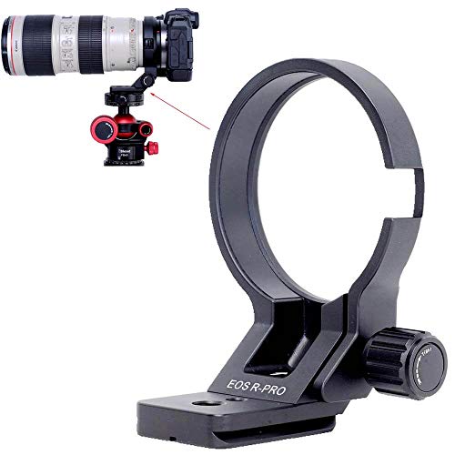 iShoot Metal Tripod Mount Ring Lens Collar Compatible with Canon EF-EOS R Mount Converter Adapter Ring Basic Model, Lens Support Holder Bracket Bottom is Arca-Swiss Fit Quick Release Plate Feature