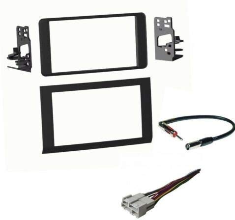 Car Stereo Dash Mount Kit, Wire Harness and Antenna Adapter Combo to Install a Double Din Size Aftermarket Radio Made for 1996-2005 Chevrolet Astro Van + Made for 1996-2005 GMC Safari