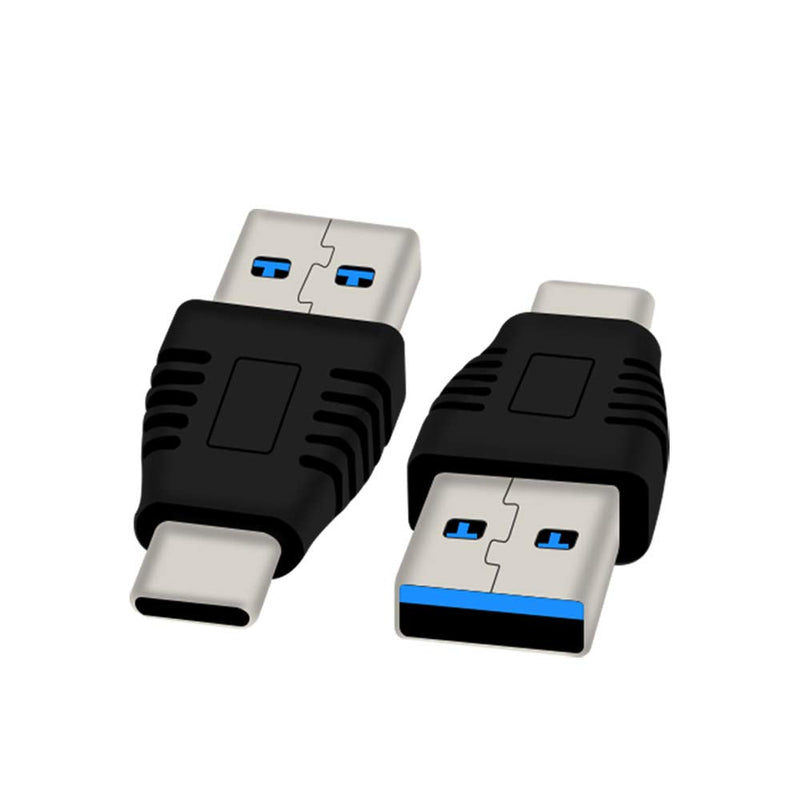 Type-C Male to USB3.0 Male Adapter，USB C to USB A 5G 3A Converter, USB 3.1 AM to cm Support Data Synchronization and Charging, Suitable for Mobile Phones, Computers, Notebook Computers,2-Pack