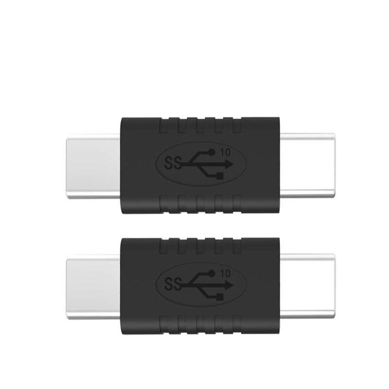 Type C Male to Type C Male Adapter Support Data Synchronization and Charging USB C to USB C Cable 3.1 Gen 2 10Gbps 60W Converter, 2-Pack