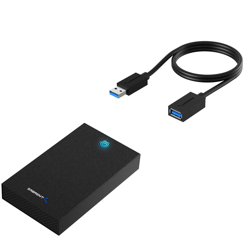 SABRENT USB 3.0 Tool-Free Enclosure + 22AWG 3 Feet USB 3.0 Extension Cable