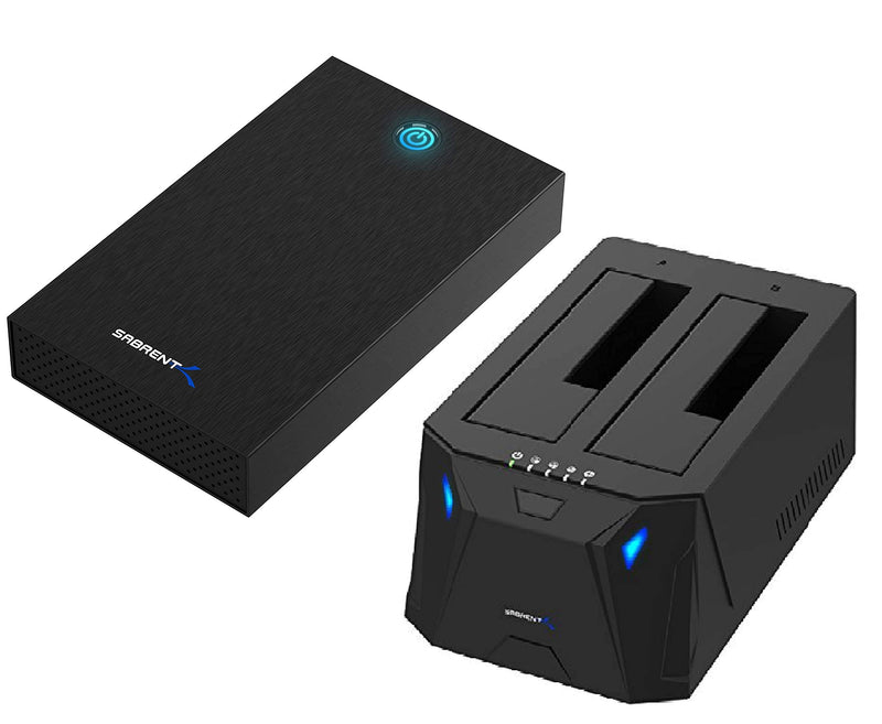 Sabrent USB 3.0 Tool-Free Enclosure + USB 3.0 to SATA I/II/III Dual Bay External Hard Drive Docking Station