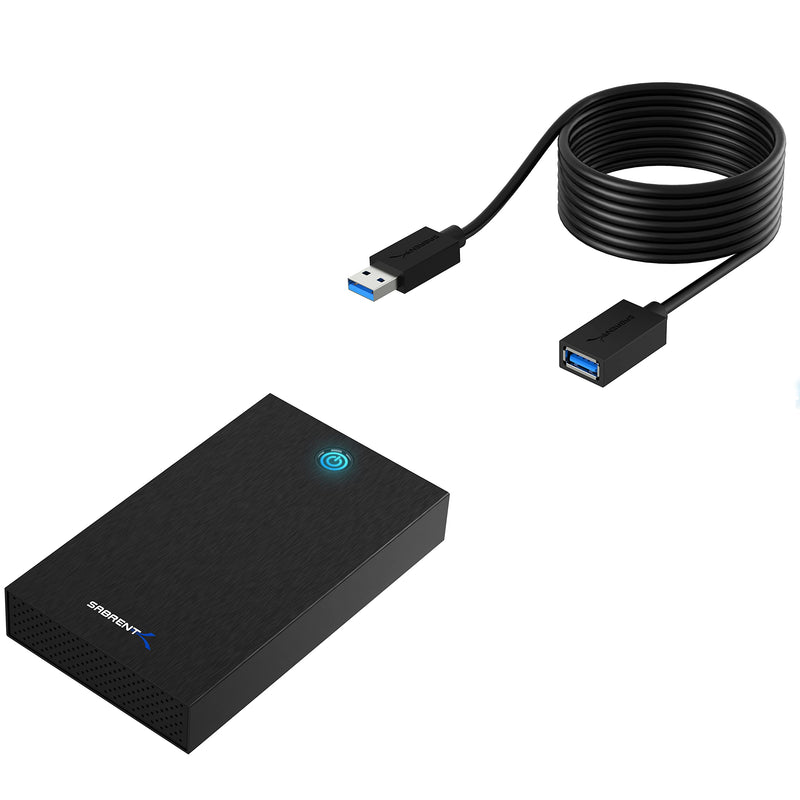SABRENT USB 3.0 Tool-Free Enclosure + 22AWG 10 Feet USB 3.0 Extension Cable