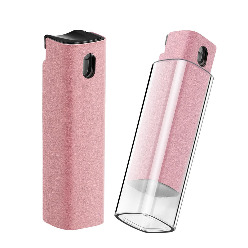 YTT Screen Cleaner, All-in-One Spray & Wipe Cleaner, with Transparent Protective Shell for All Phones, Laptop and Tablet Screens (Pink) Pink