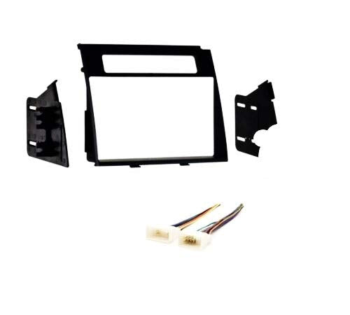 Car Stereo Dash Mount Kit and Wire Harness Combo to Install a Double Din Size Aftermarket Radio for 2012 2013 Kia Soul - No Factory Premium System