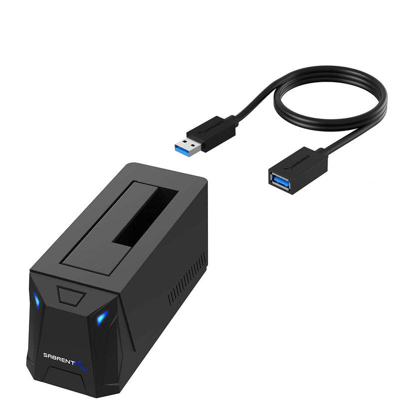Sabrent USB 3.0 to SATA External Hard Drive Docking Station + 22AWG 3 Feet USB 3.0 Extension Cable