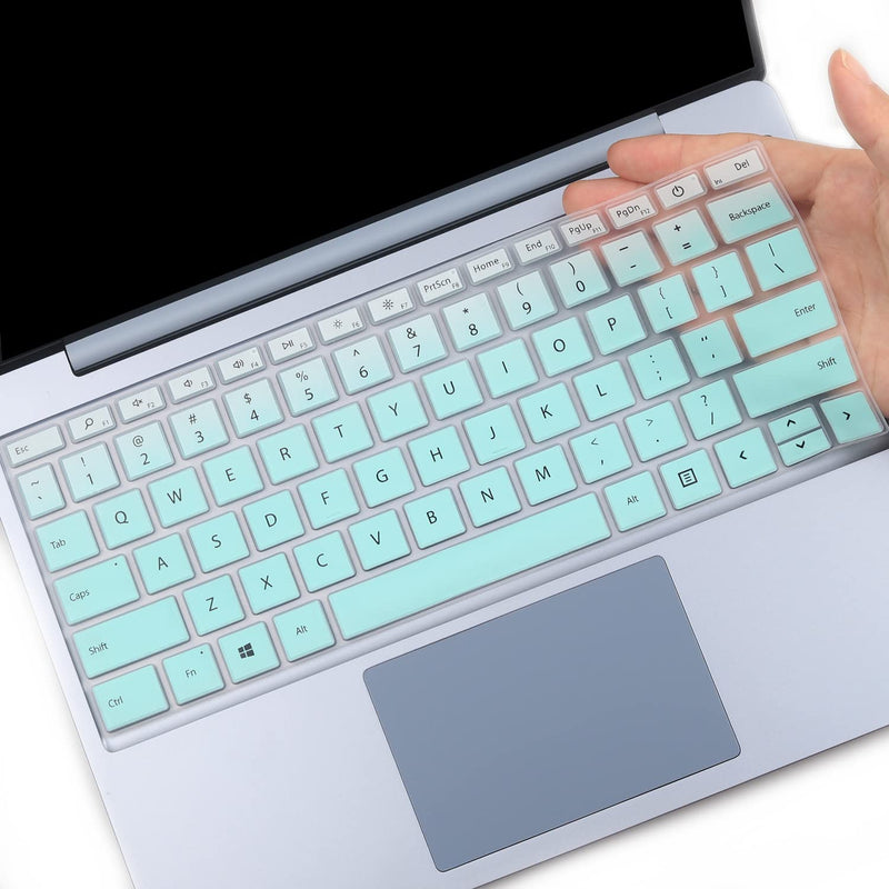 MUBUY Keyboard Cover for 12.4" New Microsoft Surface Surface Laptop Go 2 (2022 Release) & 12.4 " Surface Laptop Go (2021 2020 Release) Touchscreen Laptop (Not fit Surface go 10.5") -MintGreen MintGreen